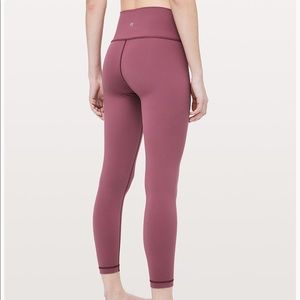 NWOT Wunder Under Lululemon Soft Pink Leggings